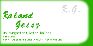 roland geisz business card